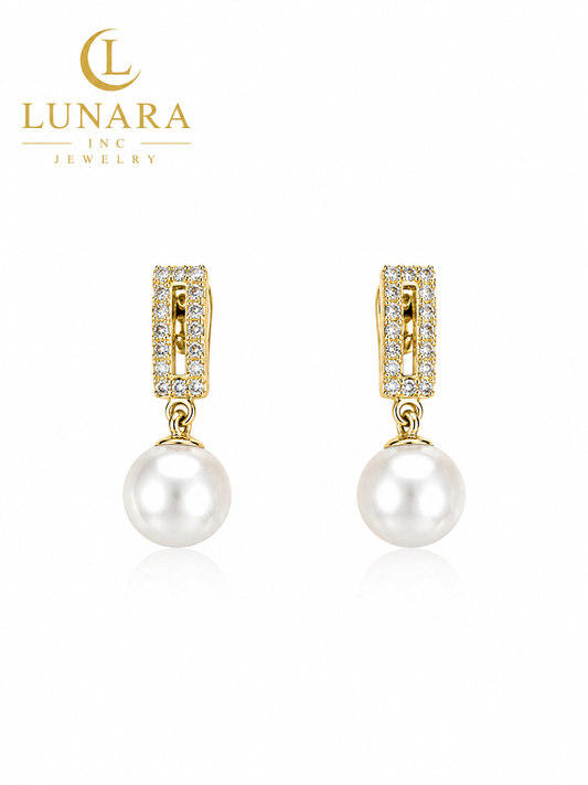 Pearl Radiance Crystal Drop Earrings