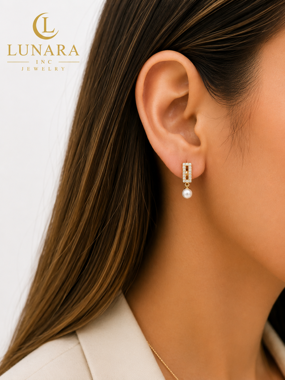 Pearl Radiance Crystal Drop Earrings