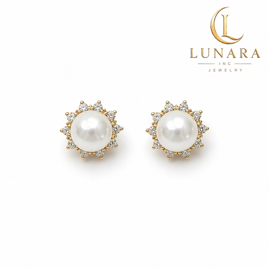 Pearl Halo Stud Earrings ✨
