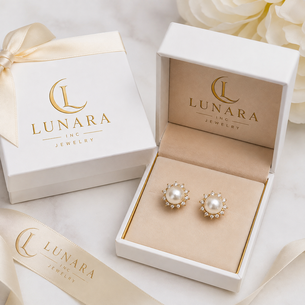 Pearl Halo Stud Earrings ✨
