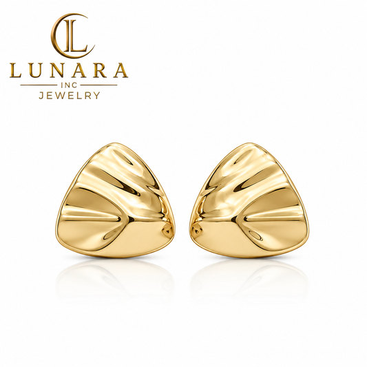Sculpted Gold Statement Stud Earrings ✨