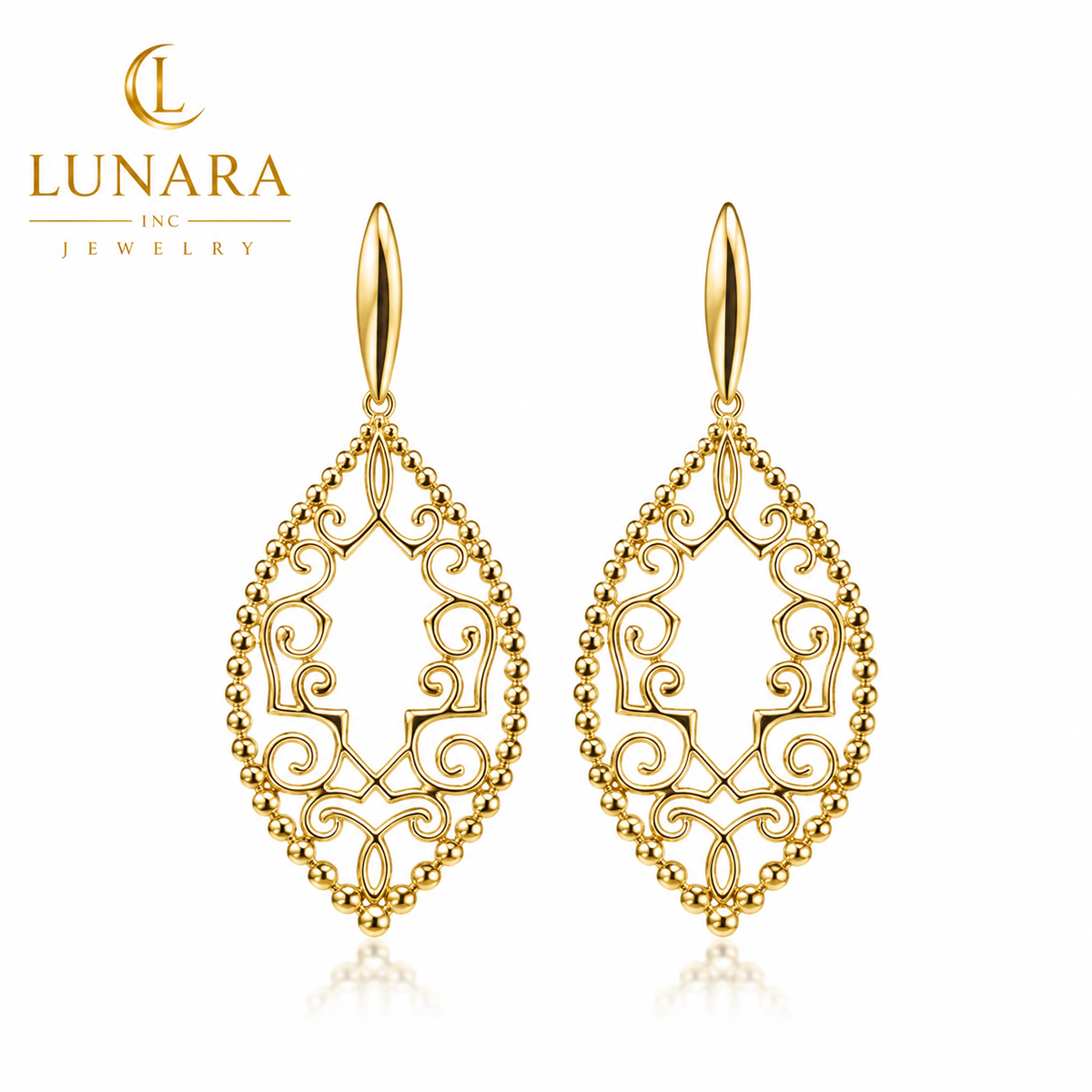 Elegant Filigree Teardrop Earrings