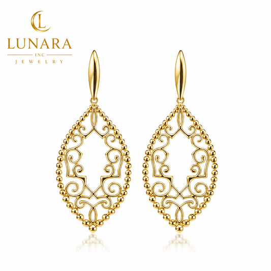Elegant Filigree Teardrop Earrings