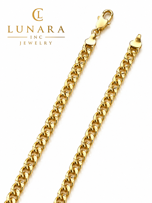 Diamond-Cut 18K Gold-Tone Curb Chain