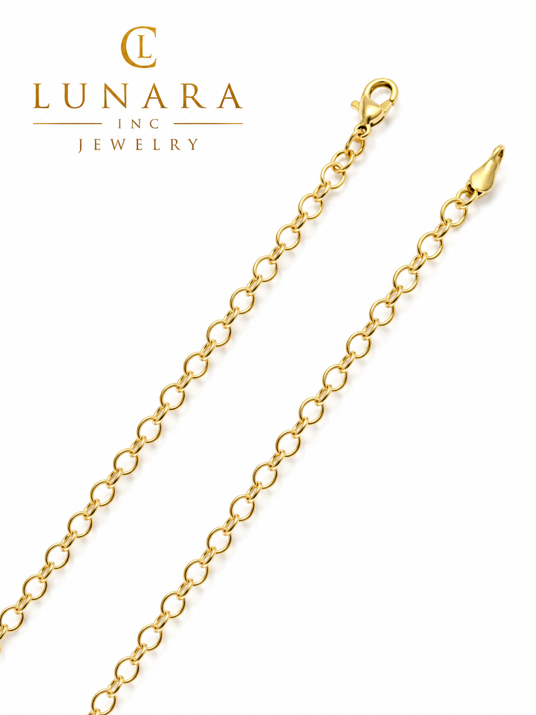 14K Gold Rolo Chain Necklace – Minimalist Round Link Necklace for Women