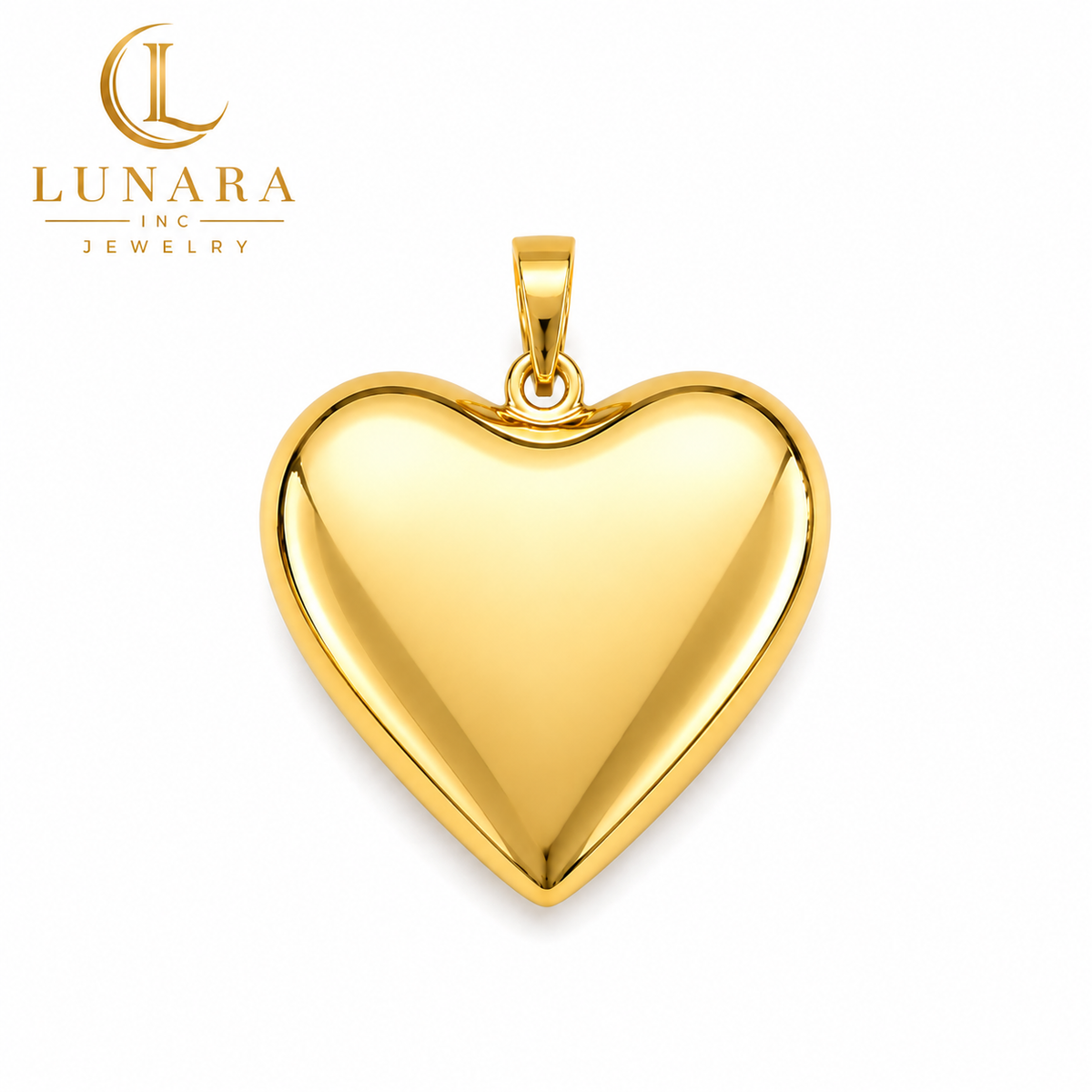 Puffy Heart Gold Pendant