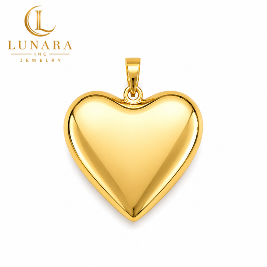 Puffy Heart Gold Pendant