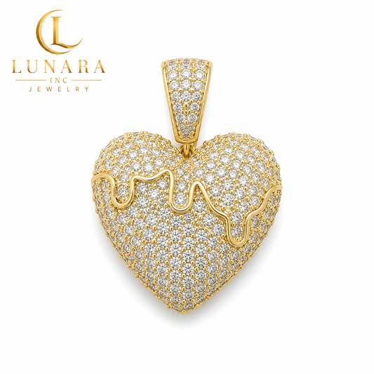 Pavé Drip Heart Pendant