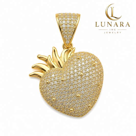 Sacred Heart Pavé Statement Pendant