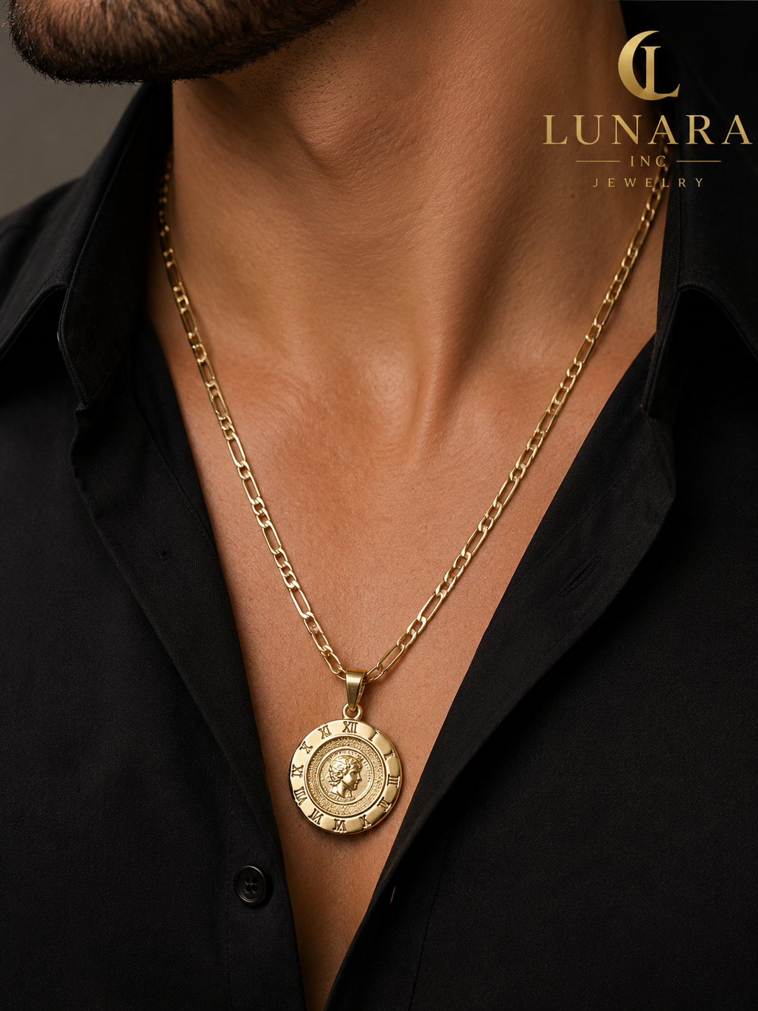 Roman Numeral Queen Coin Pendant