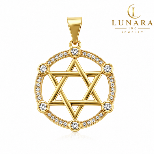 Star of David Crystal Pendant