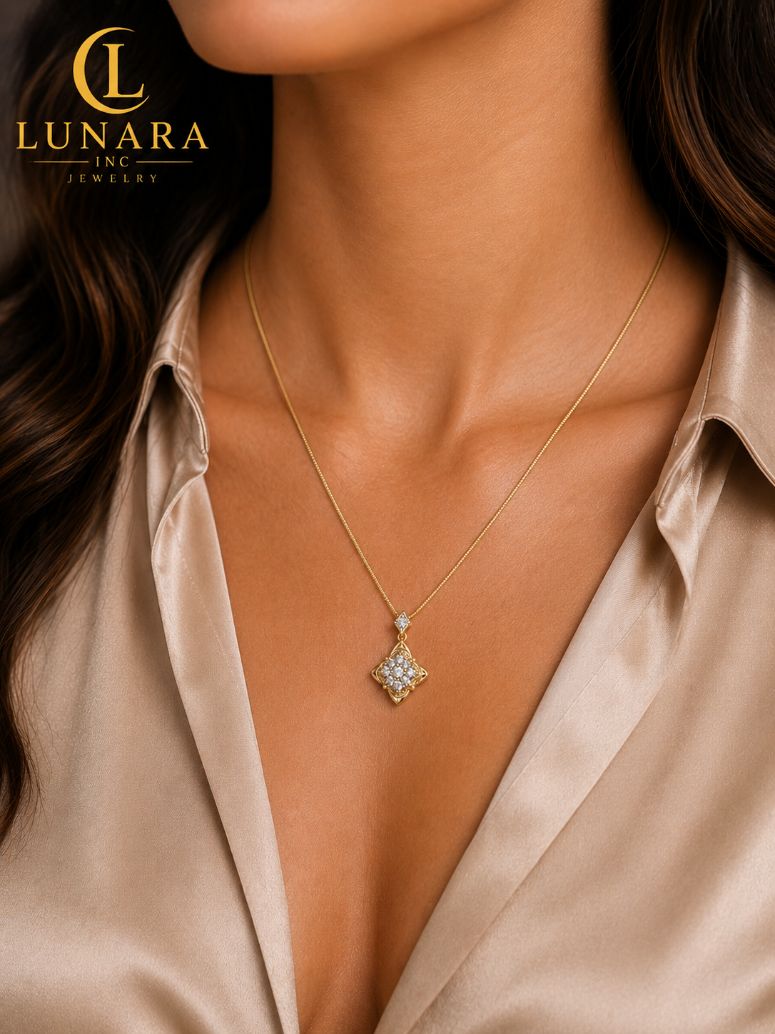 Radiant Crystal Flower Pendant
