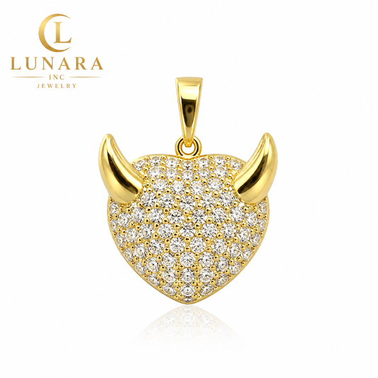 Sparkling Horned Heart Pendant