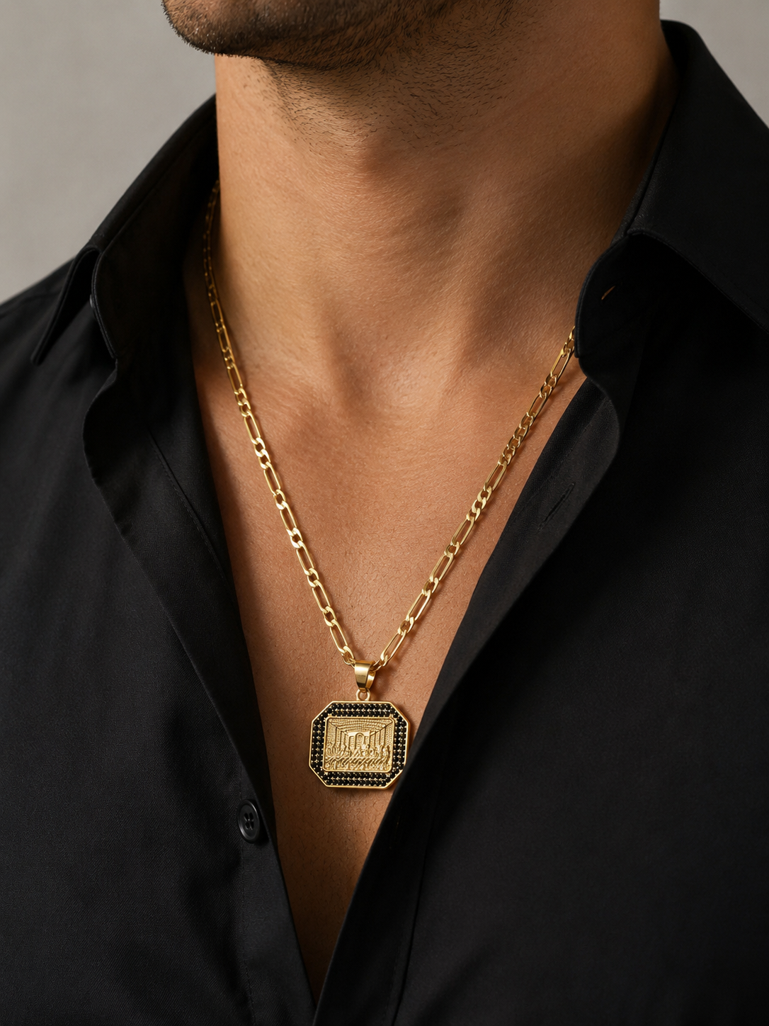Last Supper Black Crystal Pendant