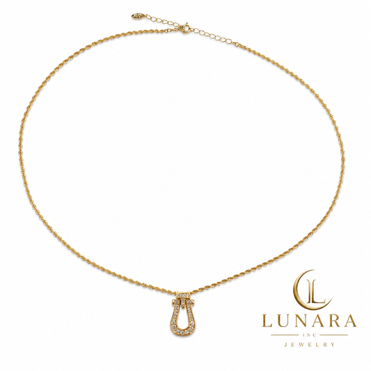 Crystal Horseshoe Torsal Necklace