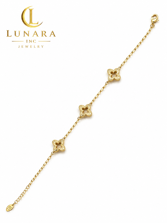Triple Hollow Clover Bracelet