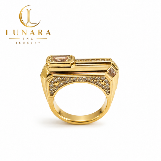 Lunara Geometric Crystal Statement Ring