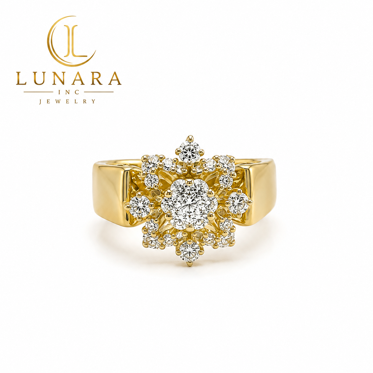 Lunara Radiant Floral Crystal Ring