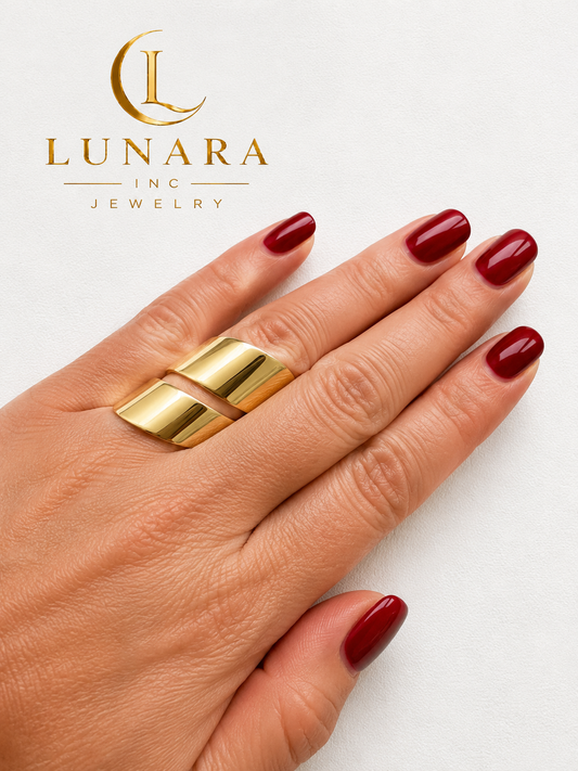 Lunara Sculpted Gold Statement Ring