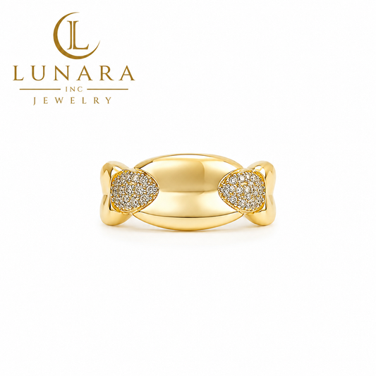 Lunara Pavé Bow Link Ring