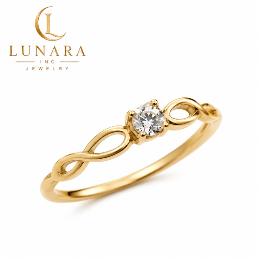 Infinity Solitaire Gold Ring