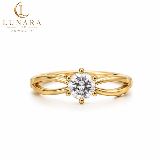 Twisted Solitaire Crystal Ring