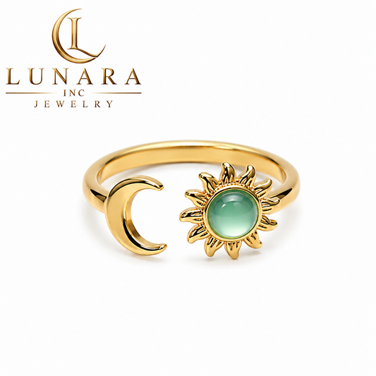 Celestial Sun & Moon Open Ring