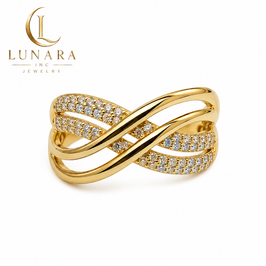 ✨ Golden Infinity Sparkle Ring