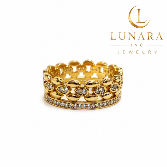 Golden Crown Sparkle Ring