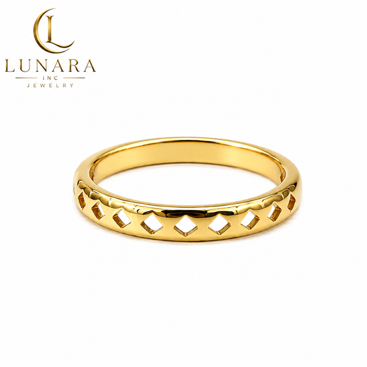 ✨ Golden Diamond Cutout Ring