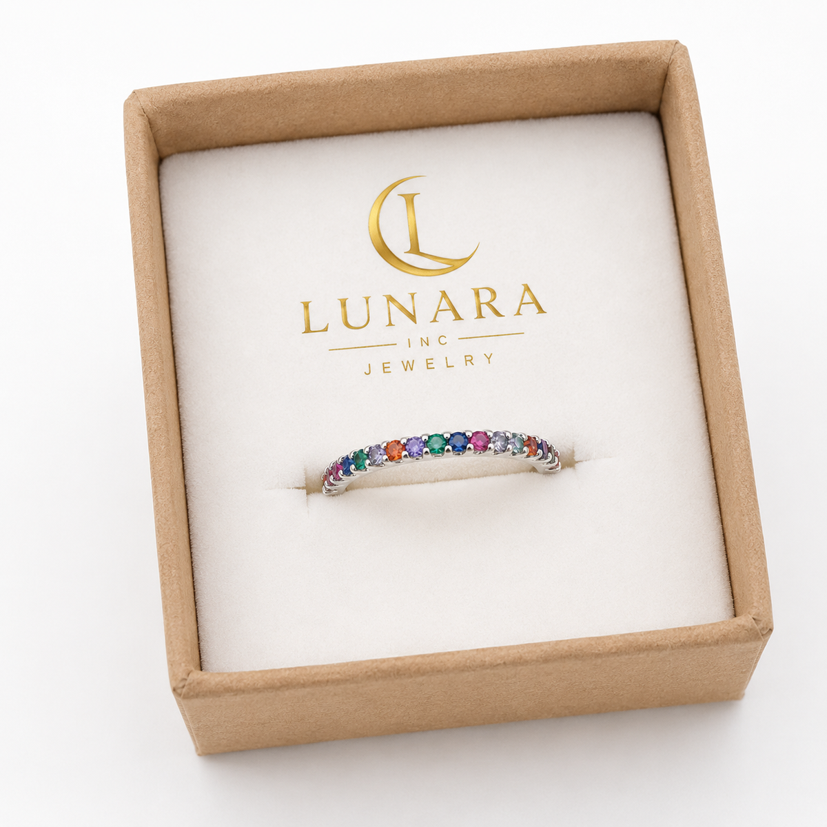 ✨ Rainbow Zirconia Eternity Ring