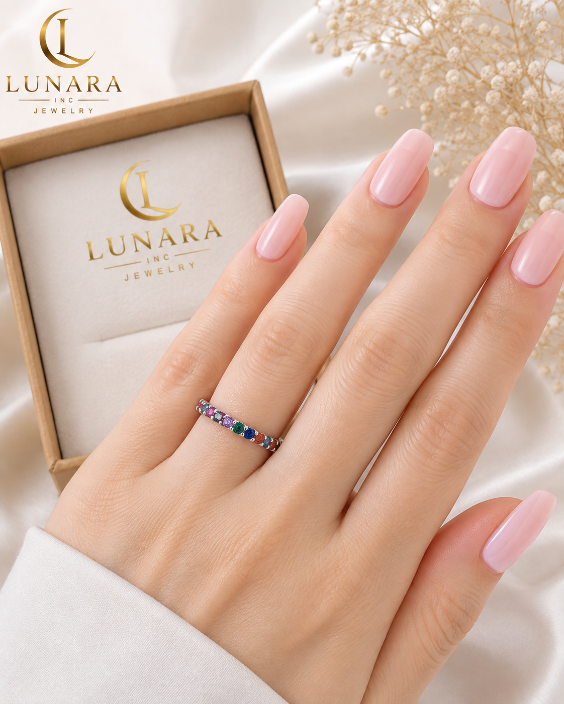 ✨ Rainbow Zirconia Eternity Ring