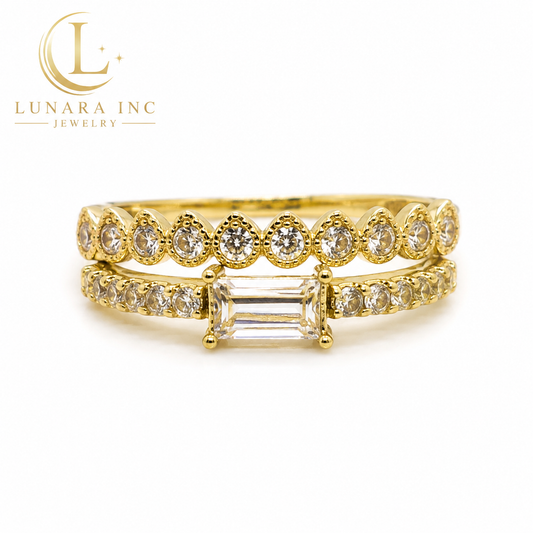 Golden Elegance Stackable Ring Set