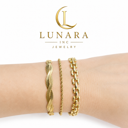 Golden Elegance Trio Bracelet Set – 3 Pieces