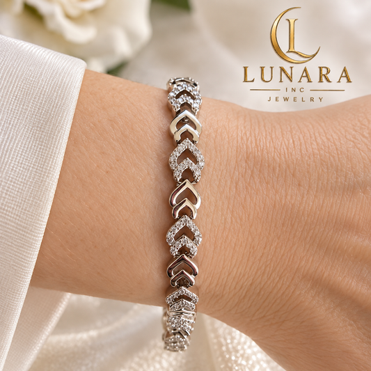 ✨ Silver Chevron Sparkle Bracelet
