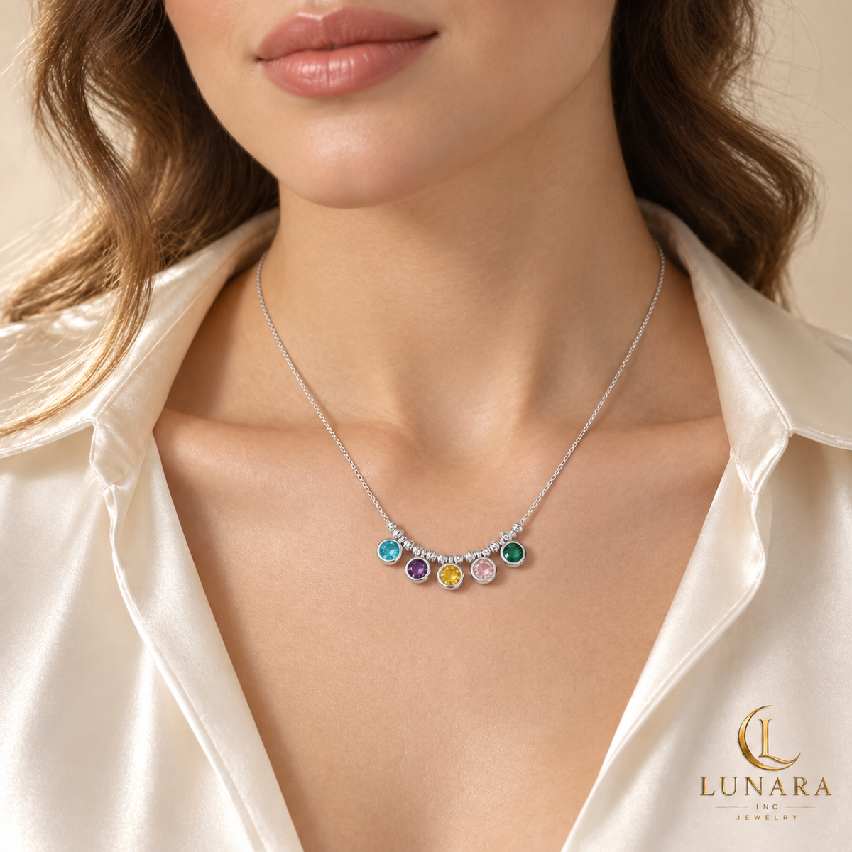 Multicolor Crystal Adjustable Necklace