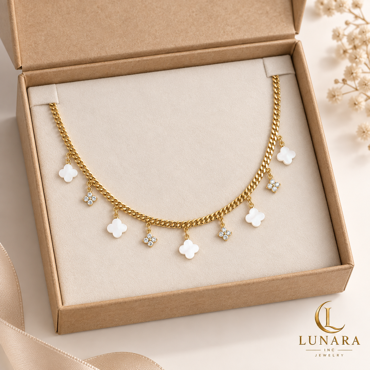 White Clover Spark Necklace