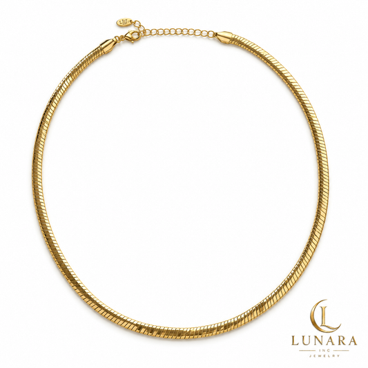 Gold Flat Snake Chain Necklace