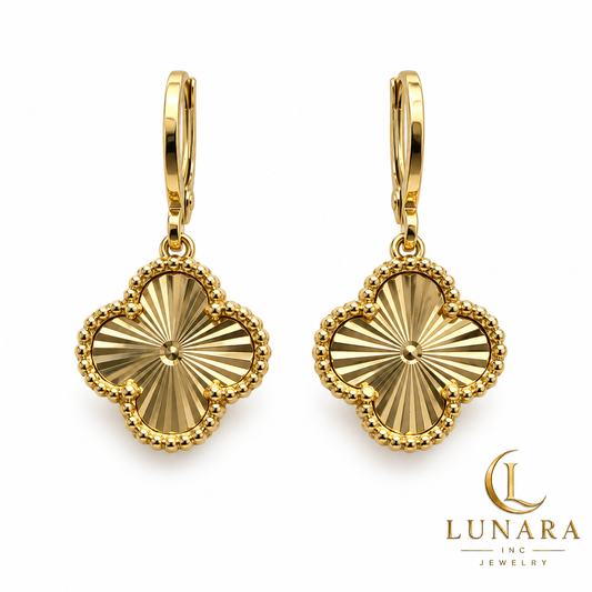 Radiant Four-Petal Flower Earrings