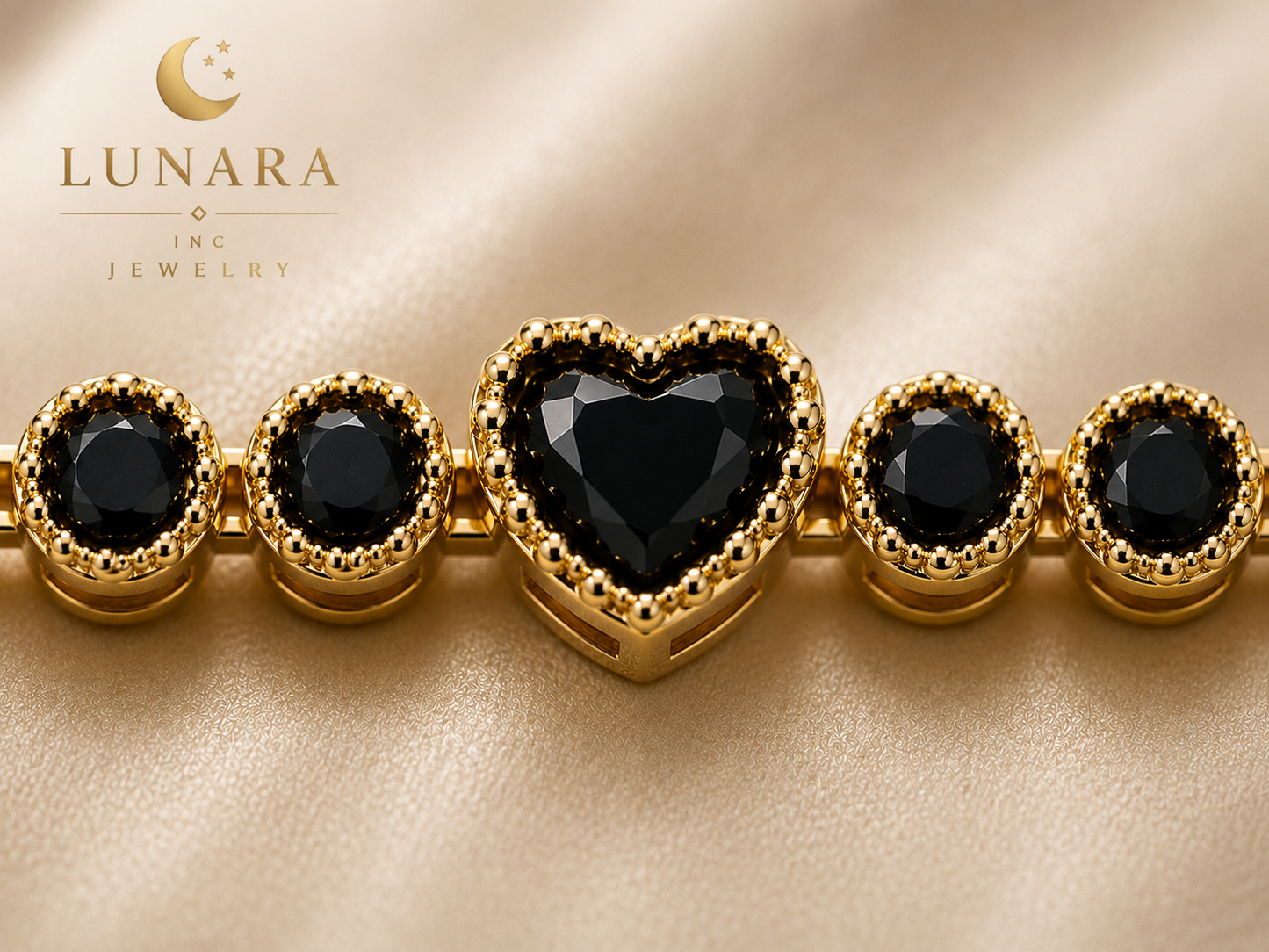 Lunara Midnight Heart Bracelet