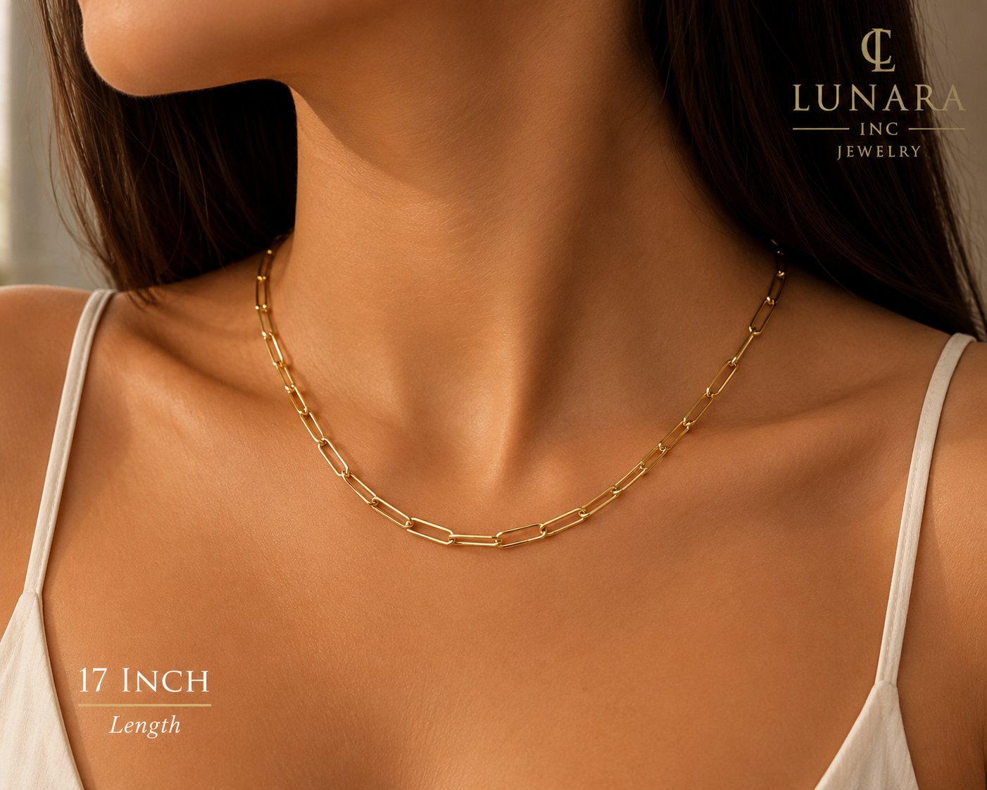 Luna Paperclip Chain Necklace