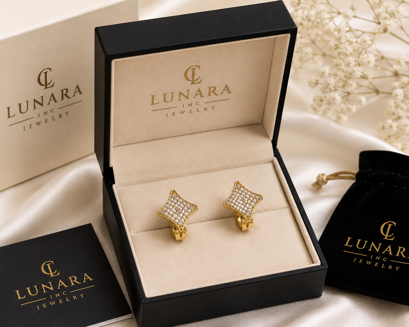 Lunara Diamond Mosaic Earrings