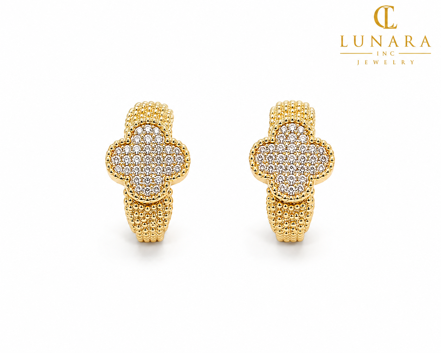 Lunara Diamond Clover Earrings