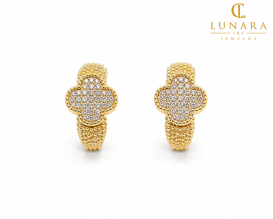 Lunara Diamond Clover Earrings