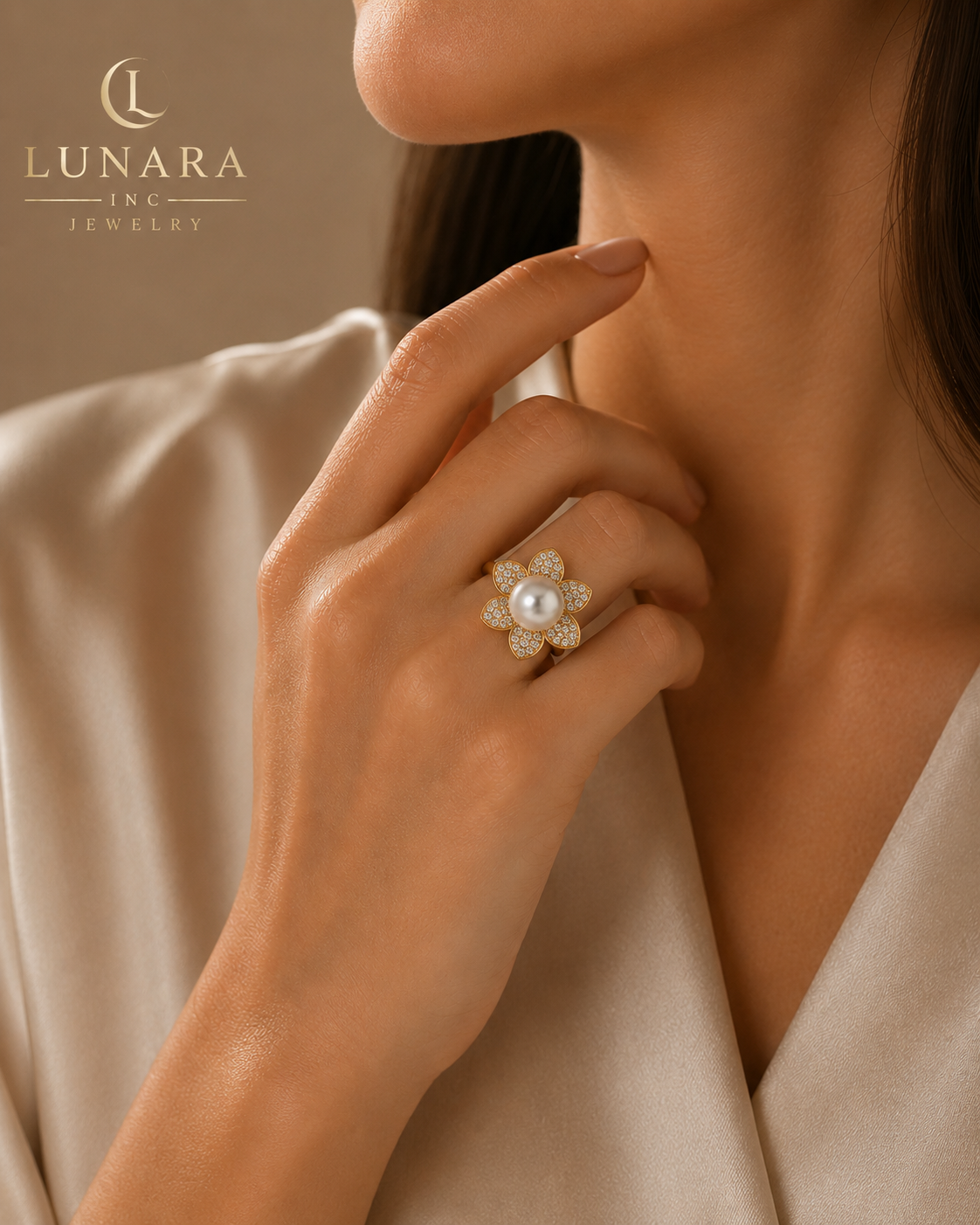 Lunara Pearl Bloom Ring