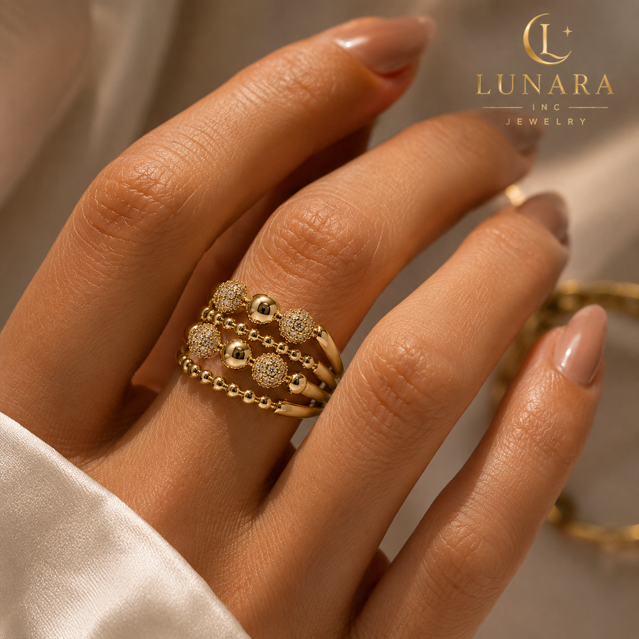 Golden Royale Beaded Ring