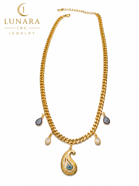 Lunara Sapphire Drop Necklace