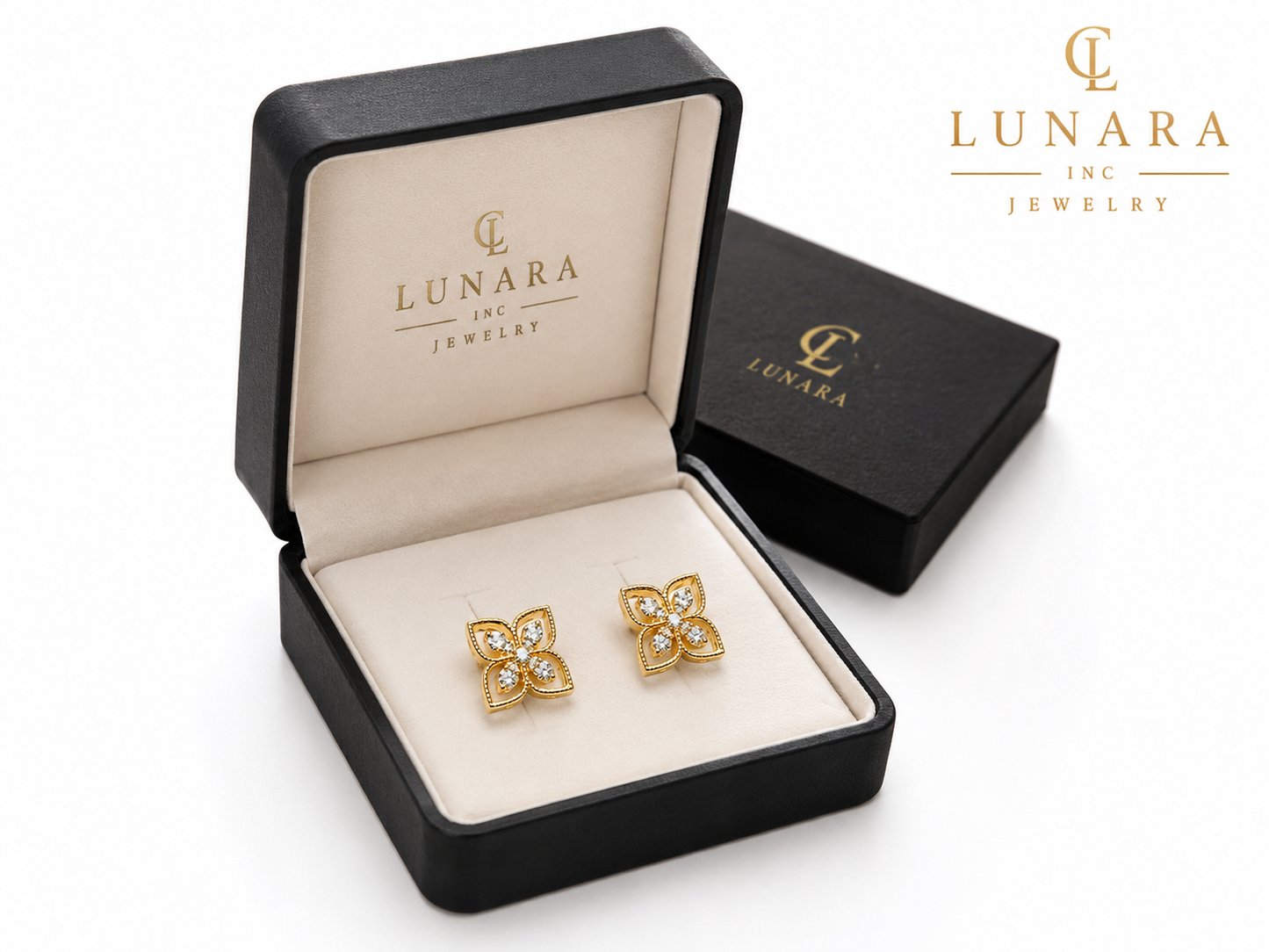 Lunara Golden Petals Earrings