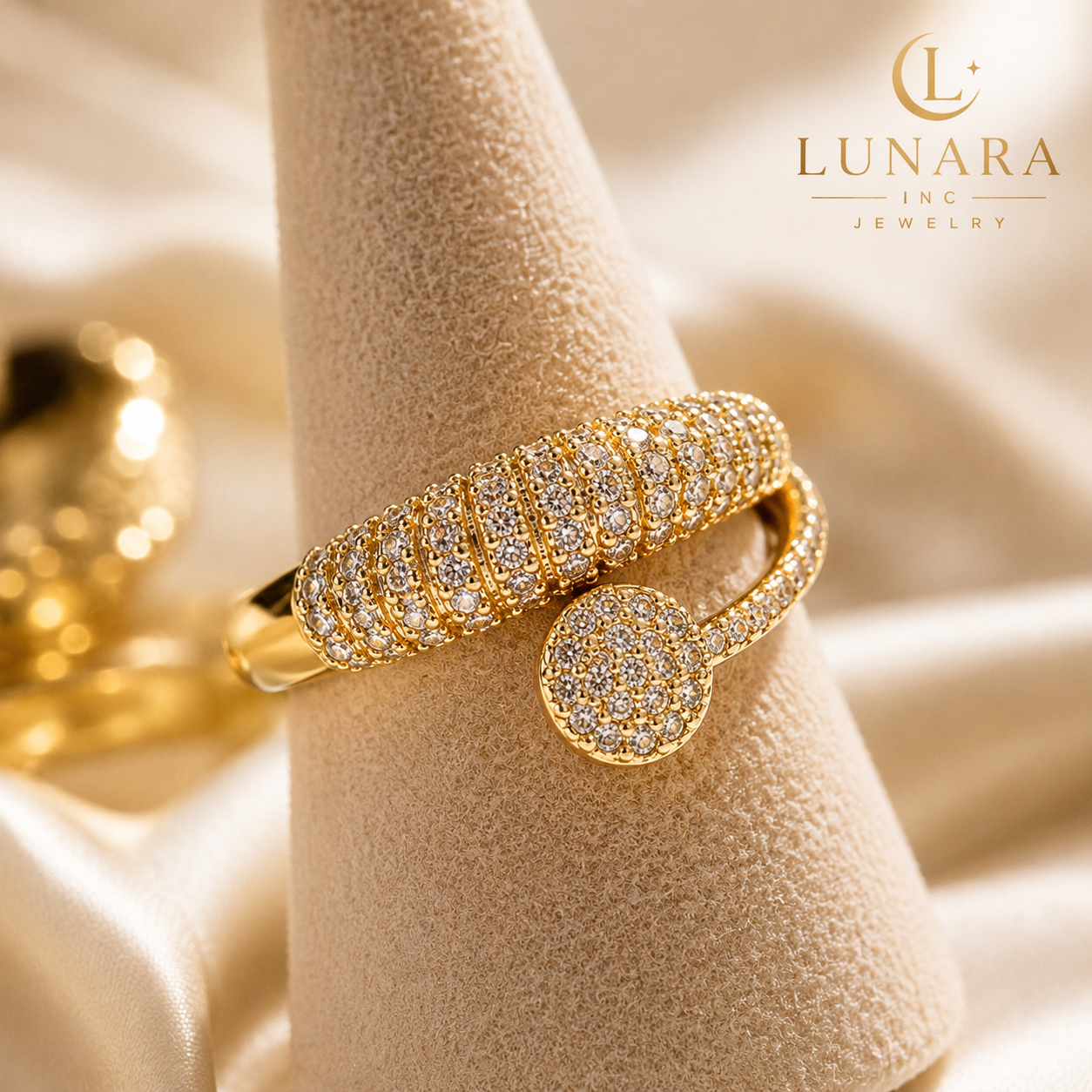 Lunara Diamond Spiral Ring