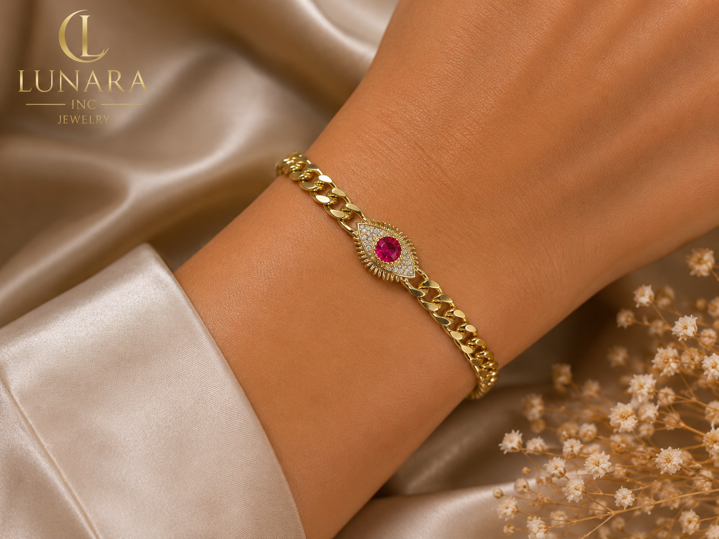 Lunara Ruby Eye Bracelet